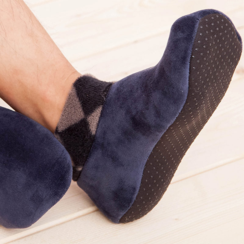 Chaussettes Épaisses Homme Floso Avec Semelles Antidérapantes En Caoutchouc - Taille 39-47 FR - Gris - Neuf Avec étiquettes