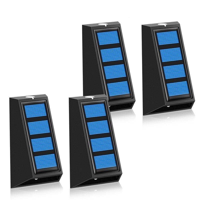 Lot de 4 Appliques murales solaires RVB