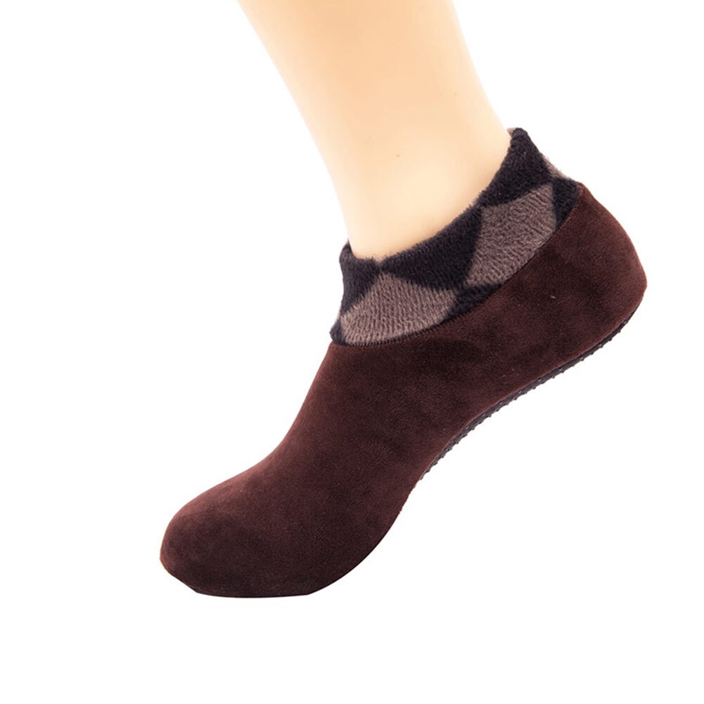 2x Paires de chaussettes d'intérieur épaisses et antidérapantes