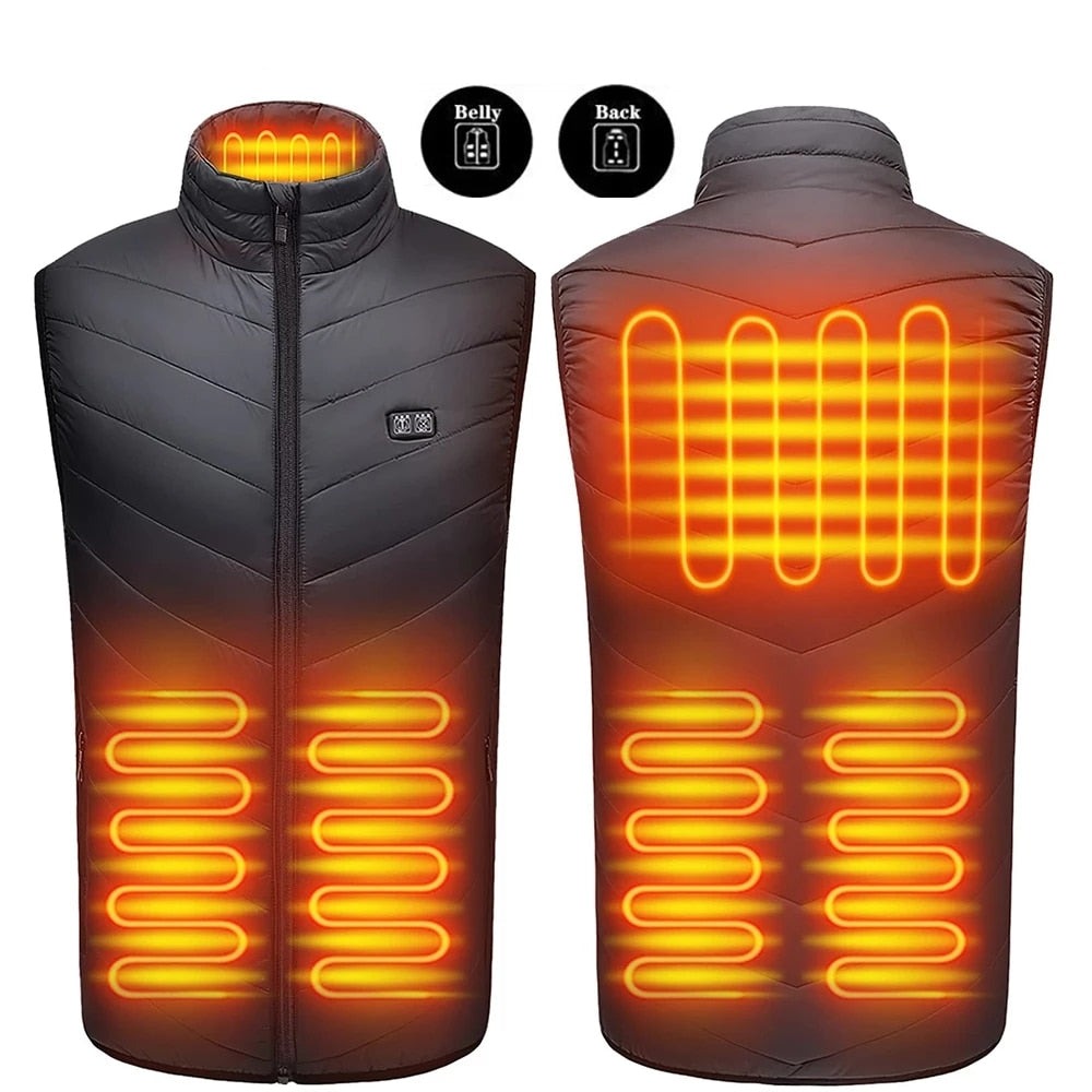 Gilet Chauffant Electrique - 8 Zones chauffantes