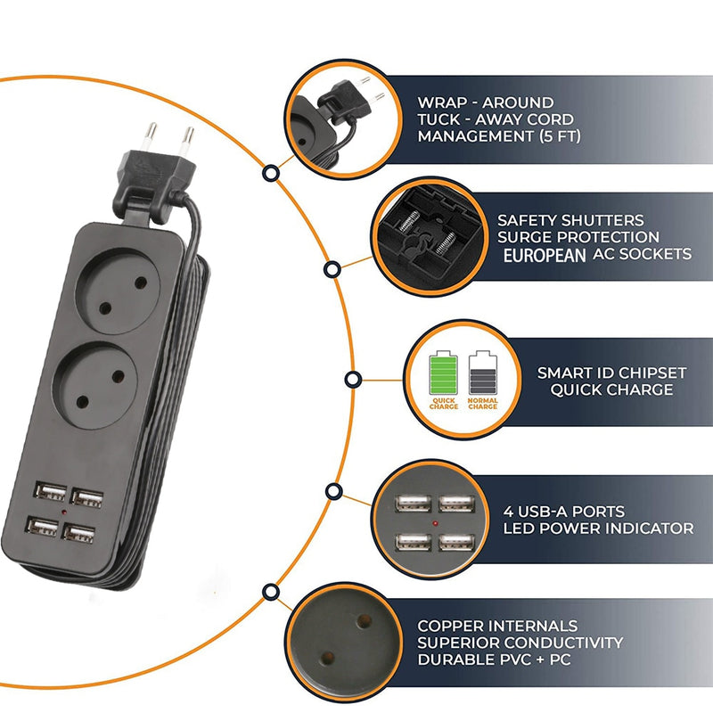 Rallonge multiprise USB - 1.5 mètre