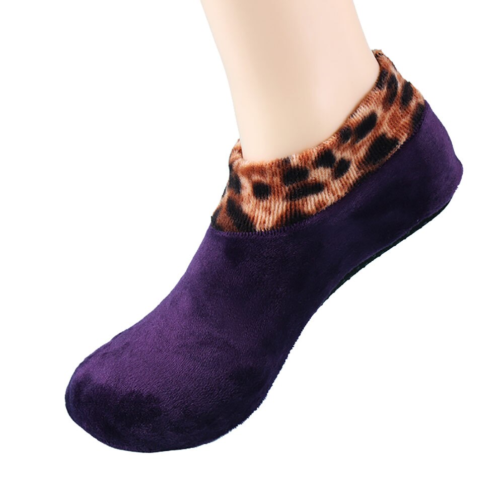 2x Paires de chaussettes d'intérieur épaisses et antidérapantes
