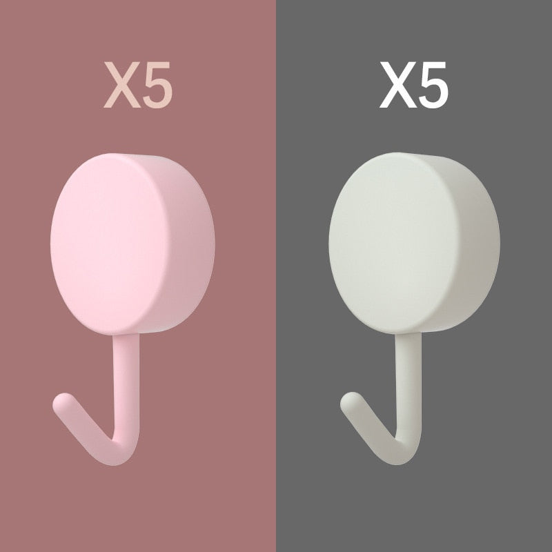 Pack of 10 colorful self-adhesive wall hooks