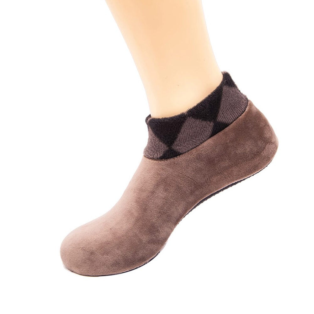 2x Paires de chaussettes d'intérieur épaisses et antidérapantes