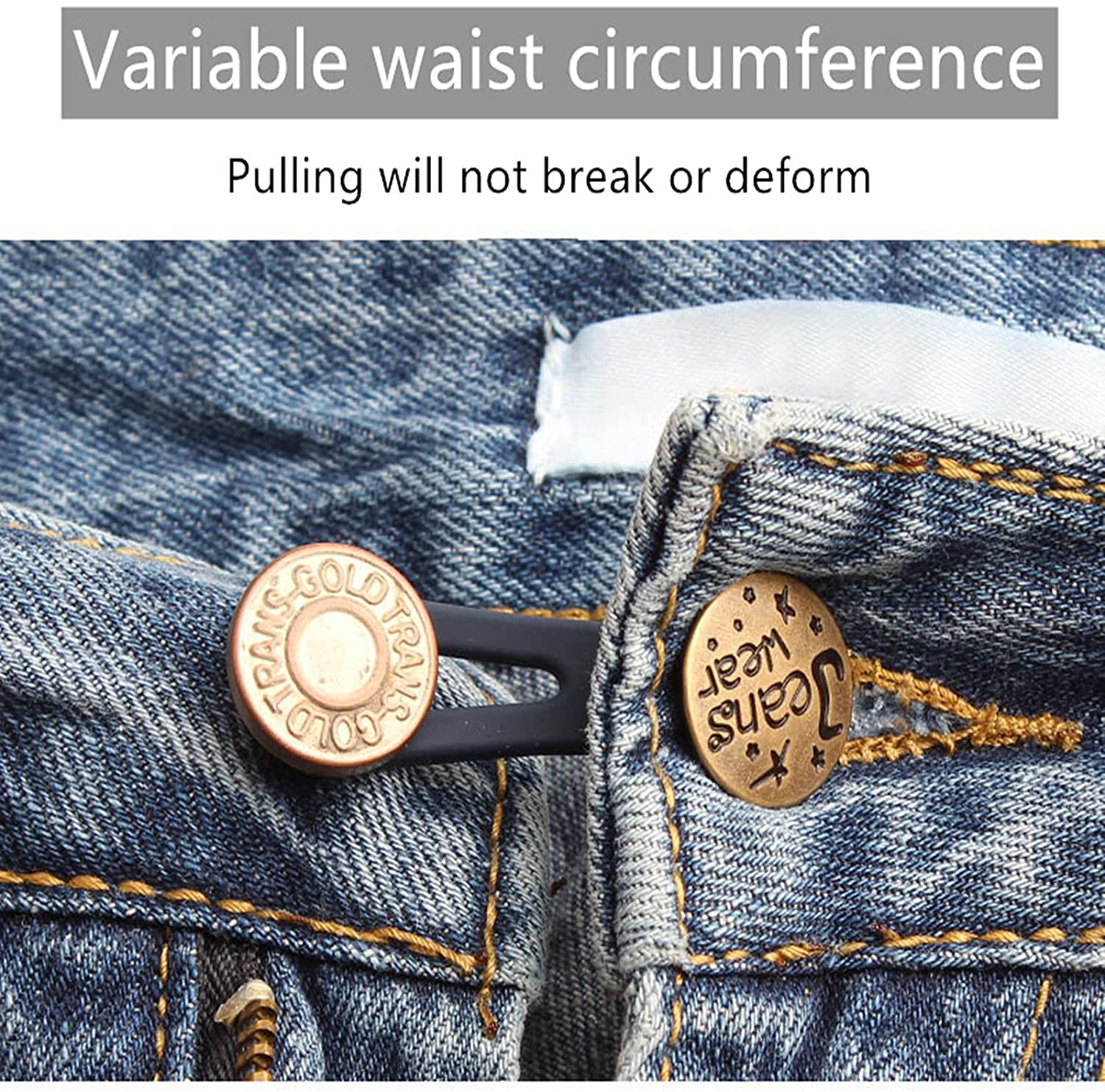 10x Bouton de jeans rétractable