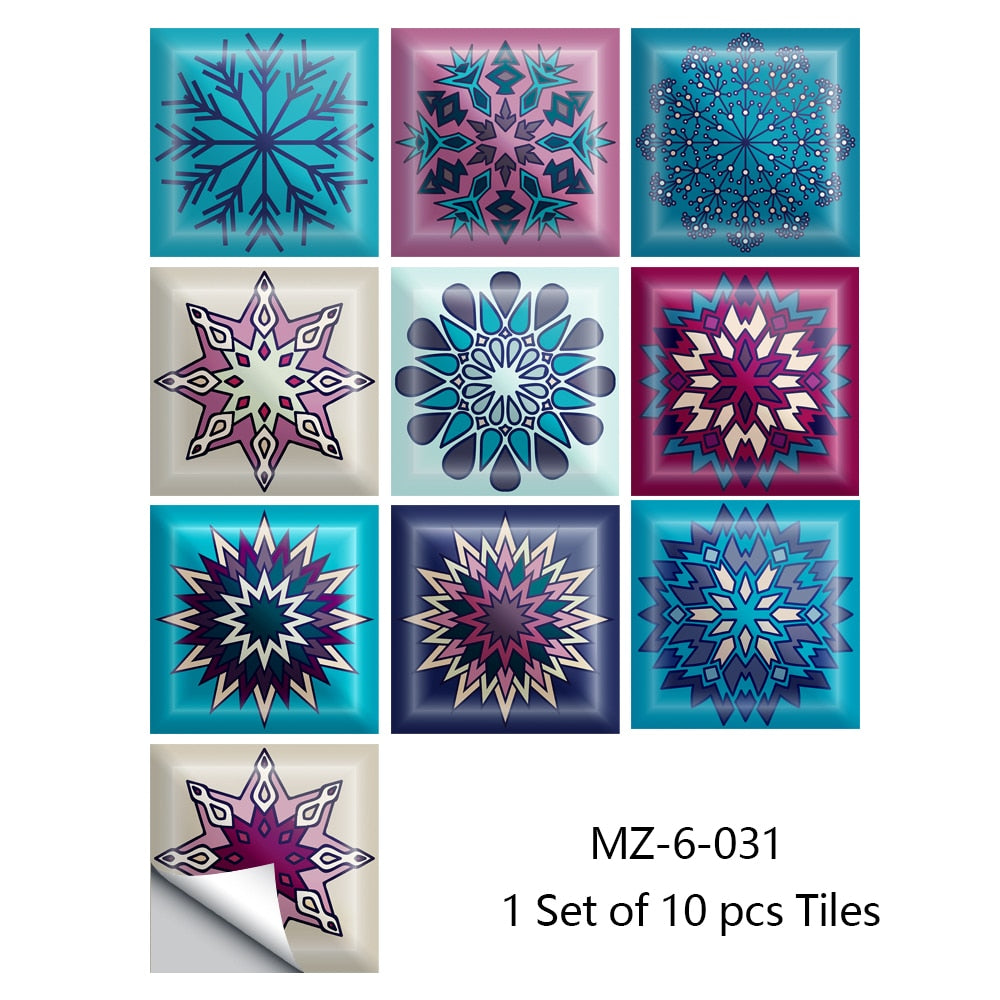 10x Stickers Mosaïque - Carré