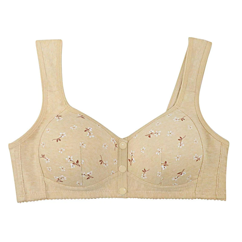 100% cotton floral print bra