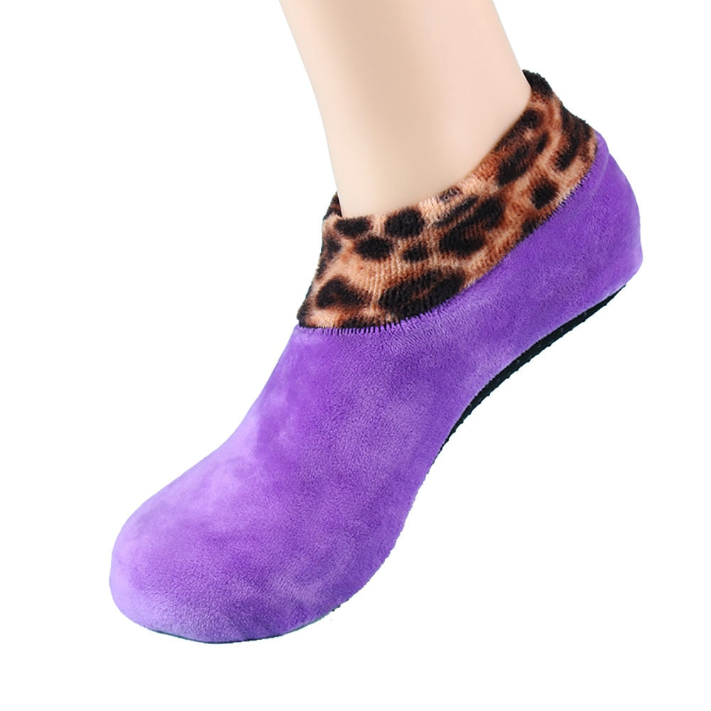 2x Paires de chaussettes d'intérieur épaisses et antidérapantes