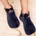 2x Paires de chaussettes d'intérieur épaisses et antidérapantes