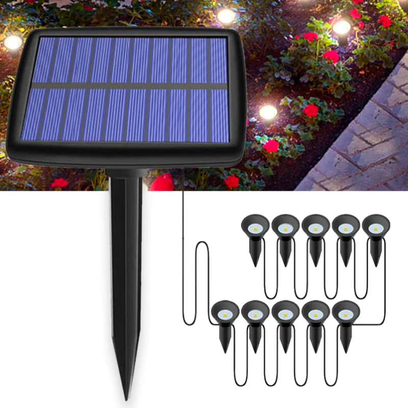 Lot de 10 lampes piquets solaires