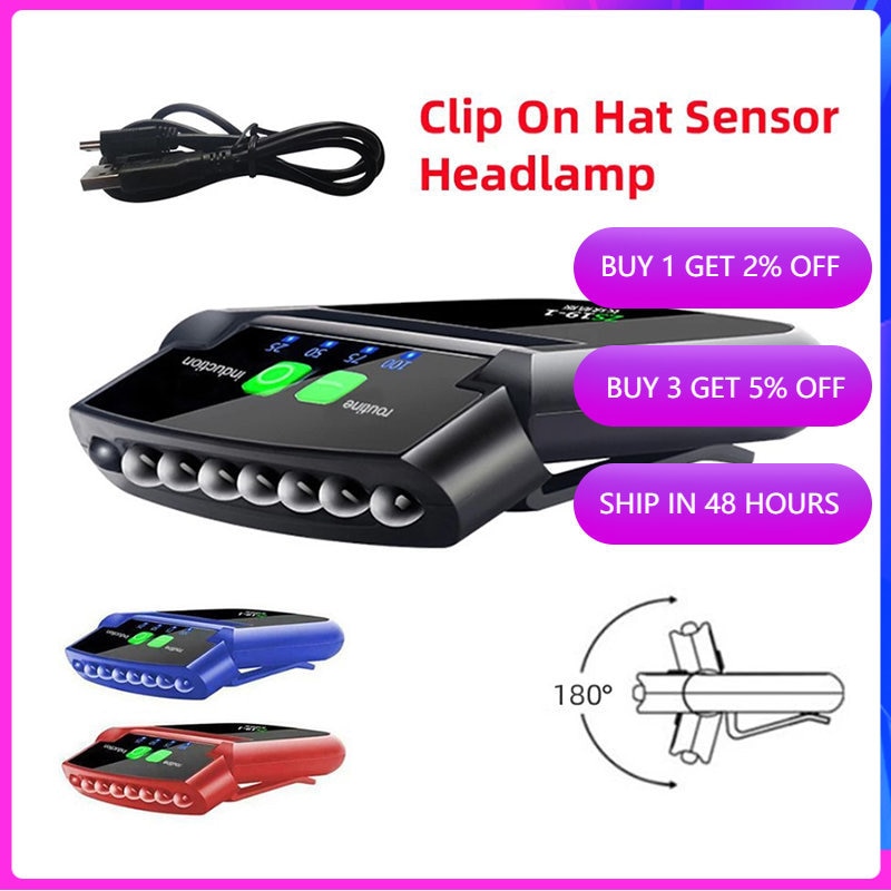 Lampe LED à clip pour chapeau - Détecteur de mouvement