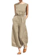Combinaison pantalon en lin respirant femme