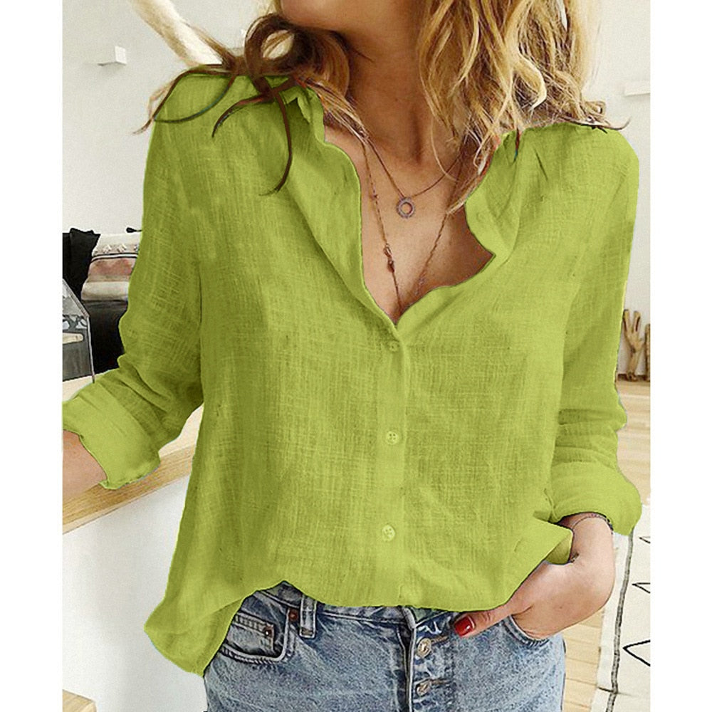 Women's breathable linen shirt