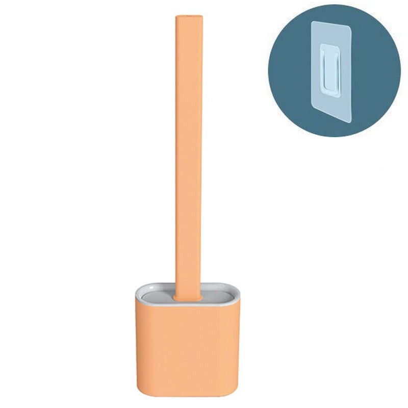 Flexible silicone toilet brush