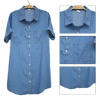 Robe décontractée à manches courtes en jean