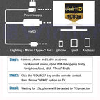 Câble HDMI smartphone 3 en 1 - Votre téléphone sur la TV