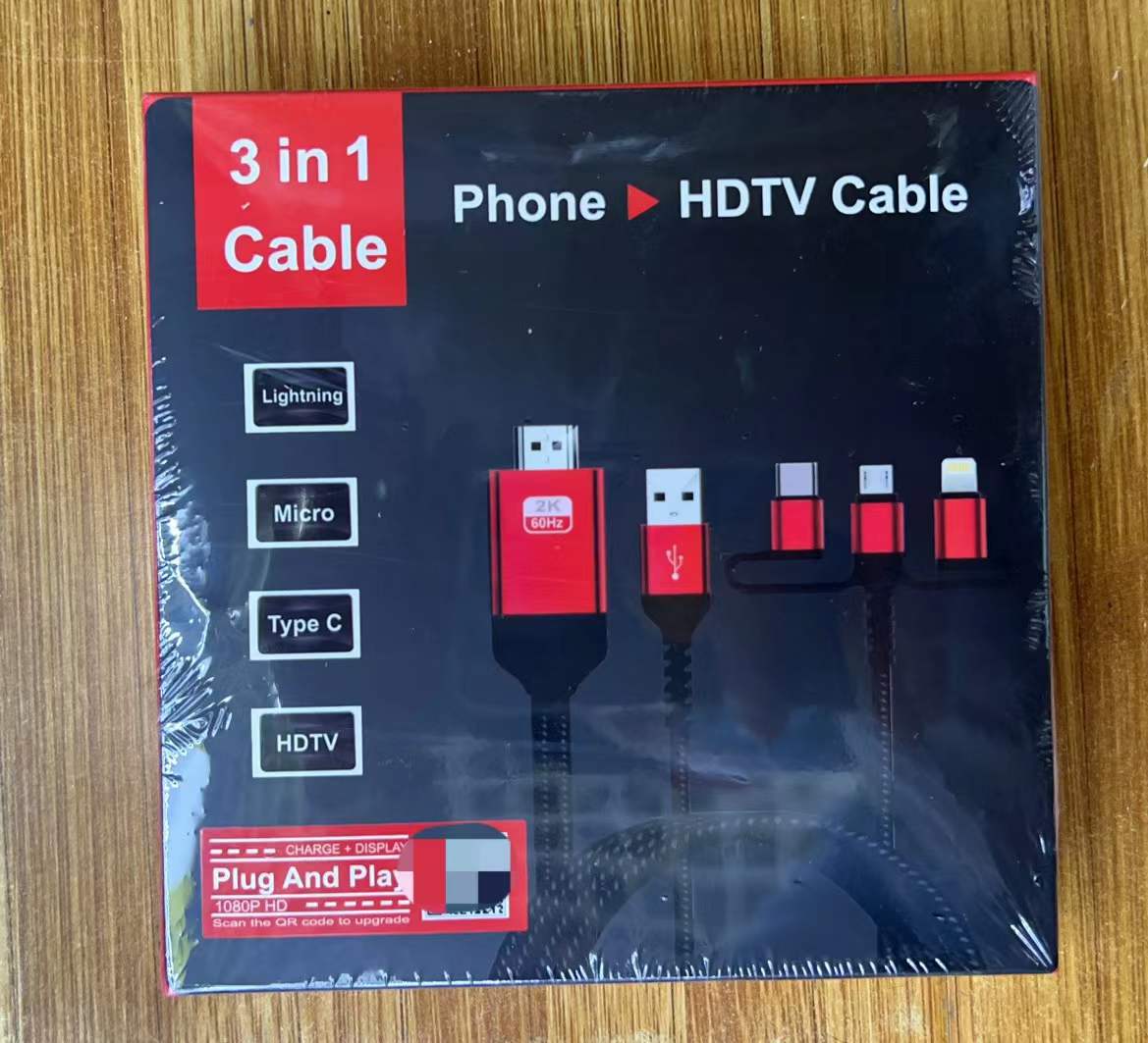 3-in-1 Smartphone HDMI Cable - Your phone on the TV
