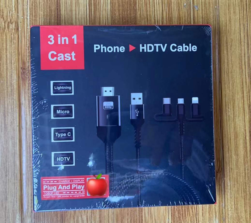 Câble HDMI smartphone 3 en 1 - Votre téléphone sur la TV