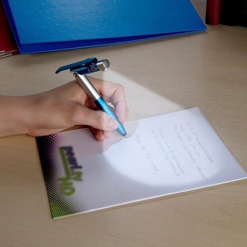3x Stylo pliable avec lumière LED intégrée