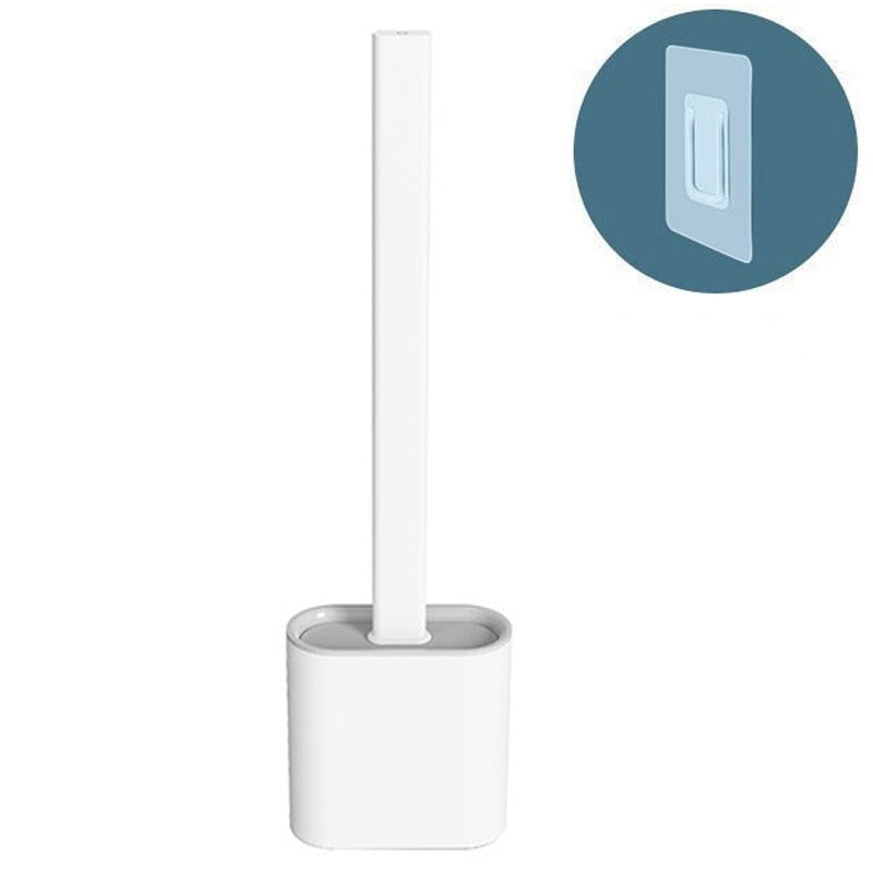Flexible silicone toilet brush