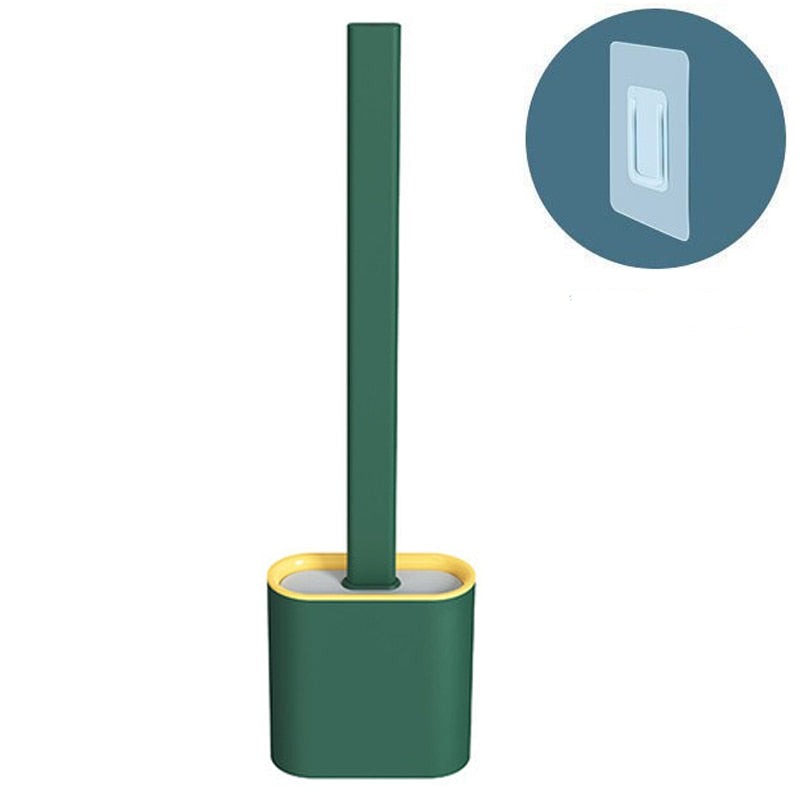 Flexible silicone toilet brush