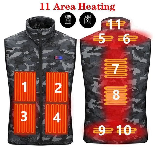 Gilet Chauffant Electrique - 8 Zones chauffantes