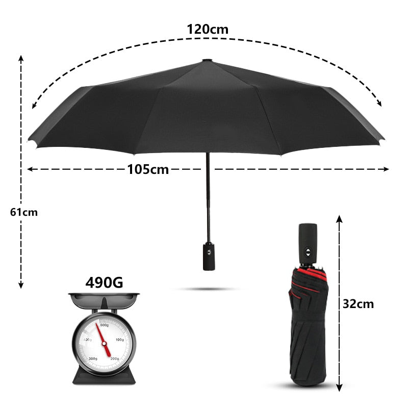 Parapluie XXL double couche et coupe-vent