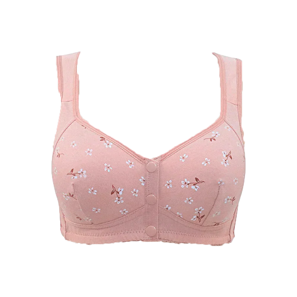 100% cotton floral print bra