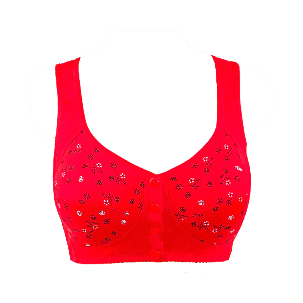 100% cotton floral print bra