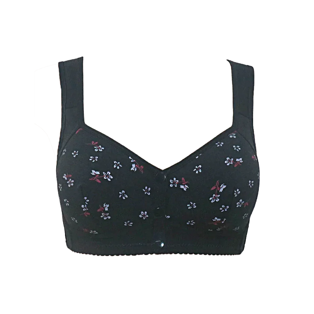 100% cotton floral print bra